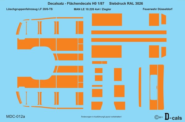 012a Flächendecals für Löschgruppenfahrzeug LF 20/6-TS KatS MAN Freiw. Feuerwehr Düsseldorf