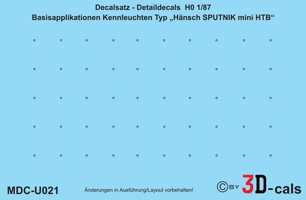 U021 Detaildecals Kennleuchten Hänsch Sputnik mini HTB