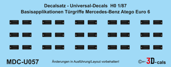 U057 Detaildecals Basisapplikationen Türgriffe Mercedes-Benz Atego Euro 6